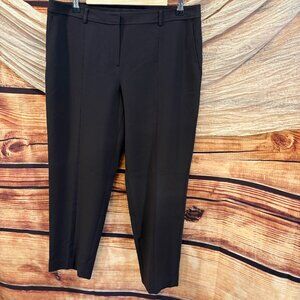 St John Chocolate Brown Capri Flat Front Mid Rise Career Office Trousers Size 10